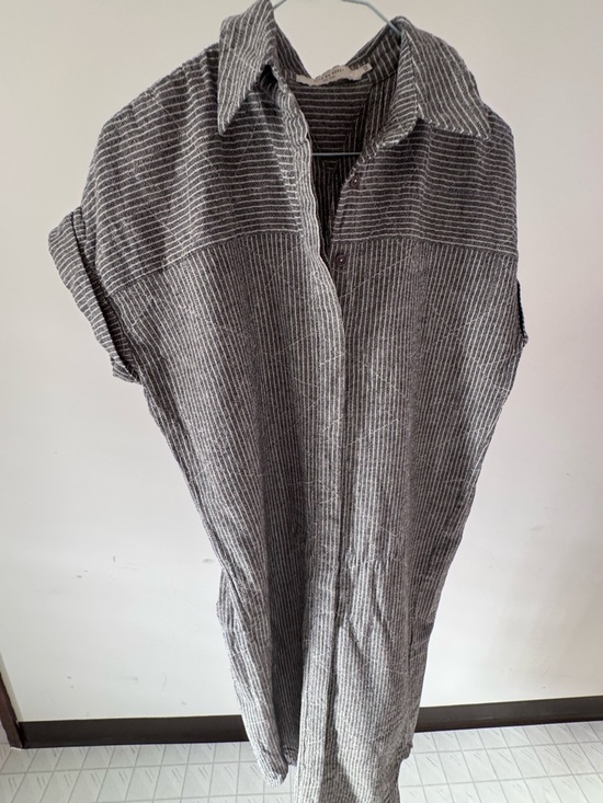 Dresses & Skirts - 7115 by Szeki Linen Shirt Dress / Tunic – Oversized Minimalist Striped